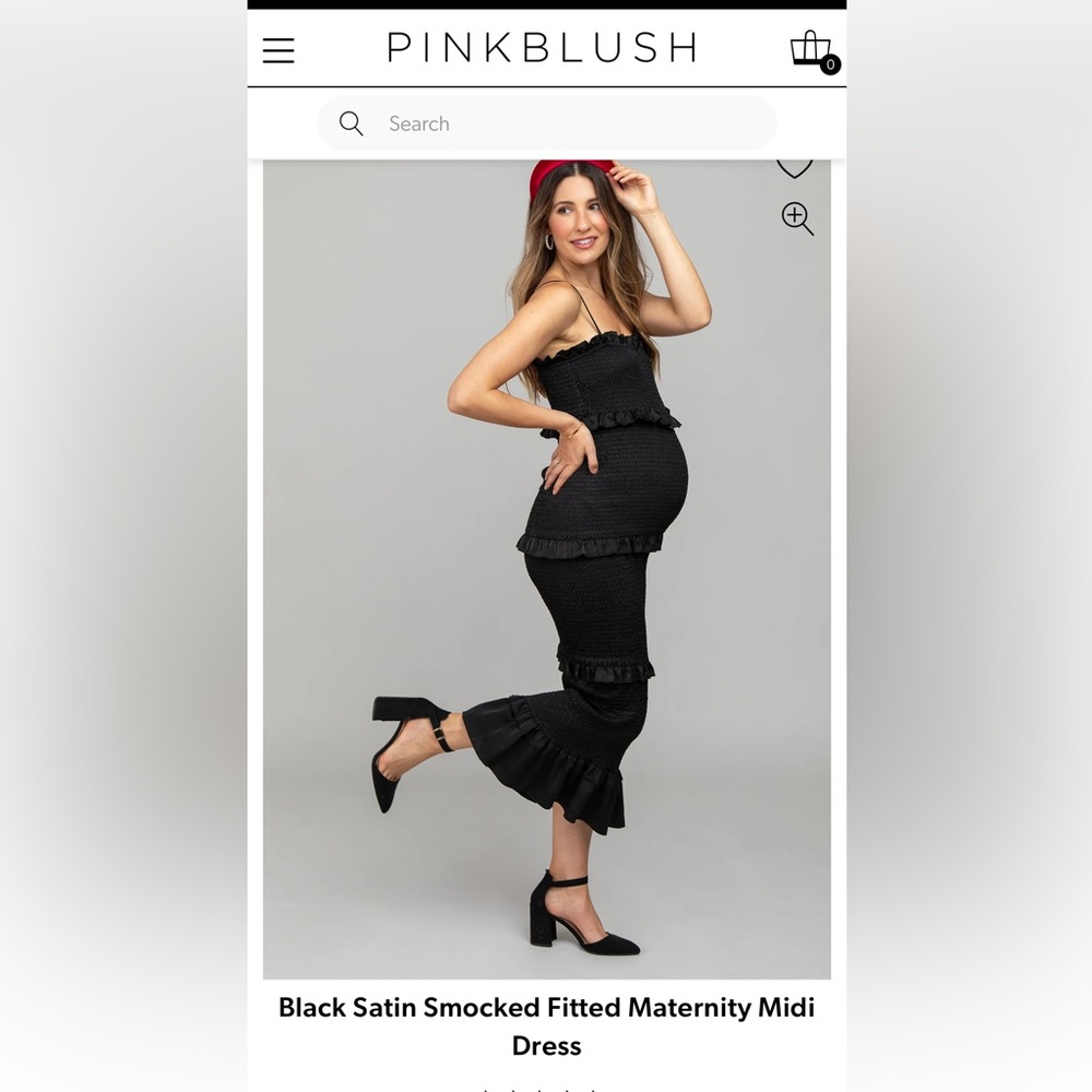 Brand New PINKBLUSH maternity smocked fitted maternity dress